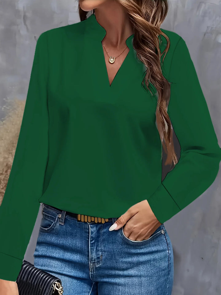 Clara™ | Flowy V-Neck Office Blouse