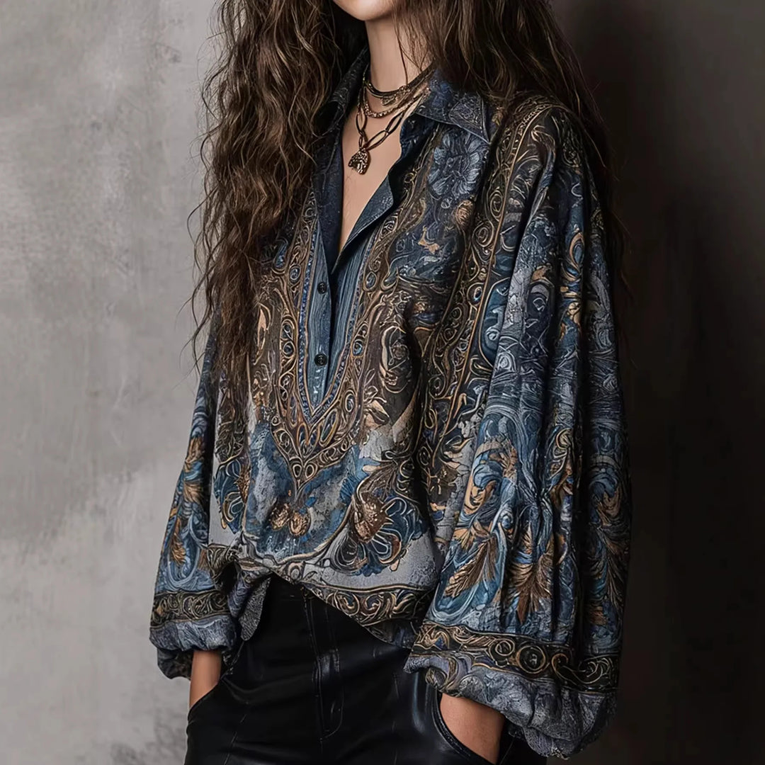Siena™ | Printed V-Neck Boho Tunic Blouse