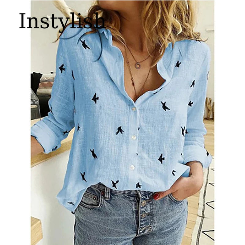Beatrice™ | Casual Cotton Linen Lapel Blouse