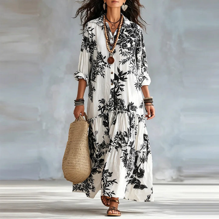 Noémie™ | Bohemian Button-Down Floral Maxi Dress