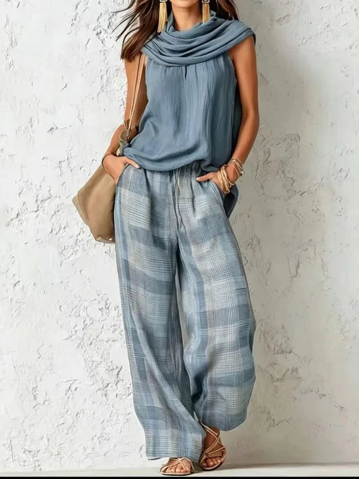 Camille™ | Linen-Blend Vest &amp;amp; Wide-Leg Pants Set