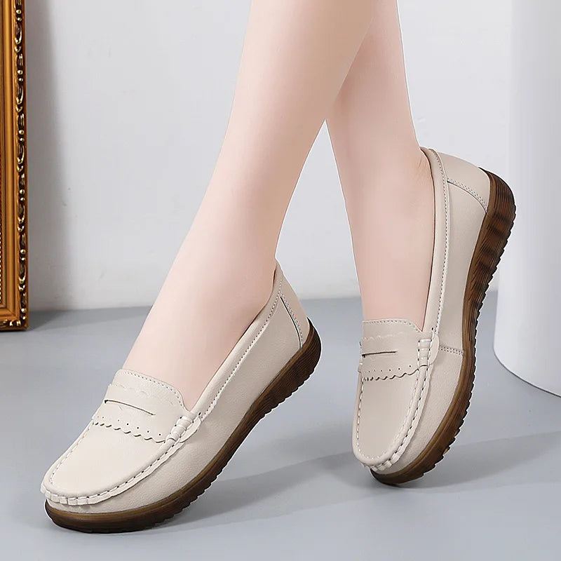 Elara™ | Soft Leather Casual Flat Loafer
