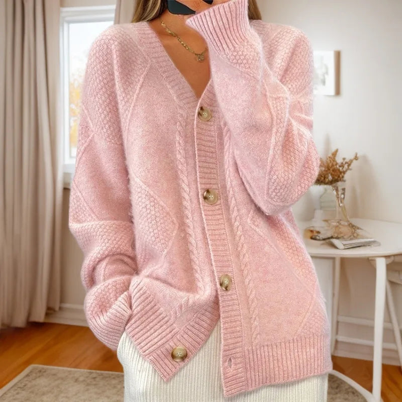 Hensley™ | V-Neck Button Knit Cardigan