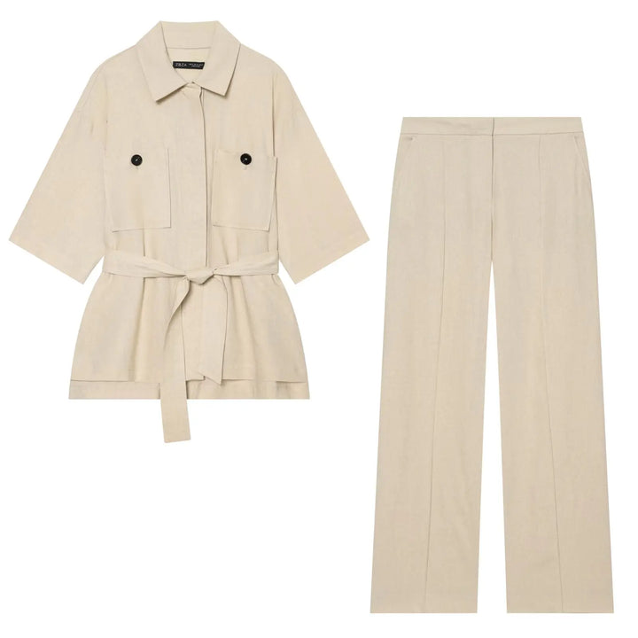 Isabelle™ | Belted Jacket Trouser Set