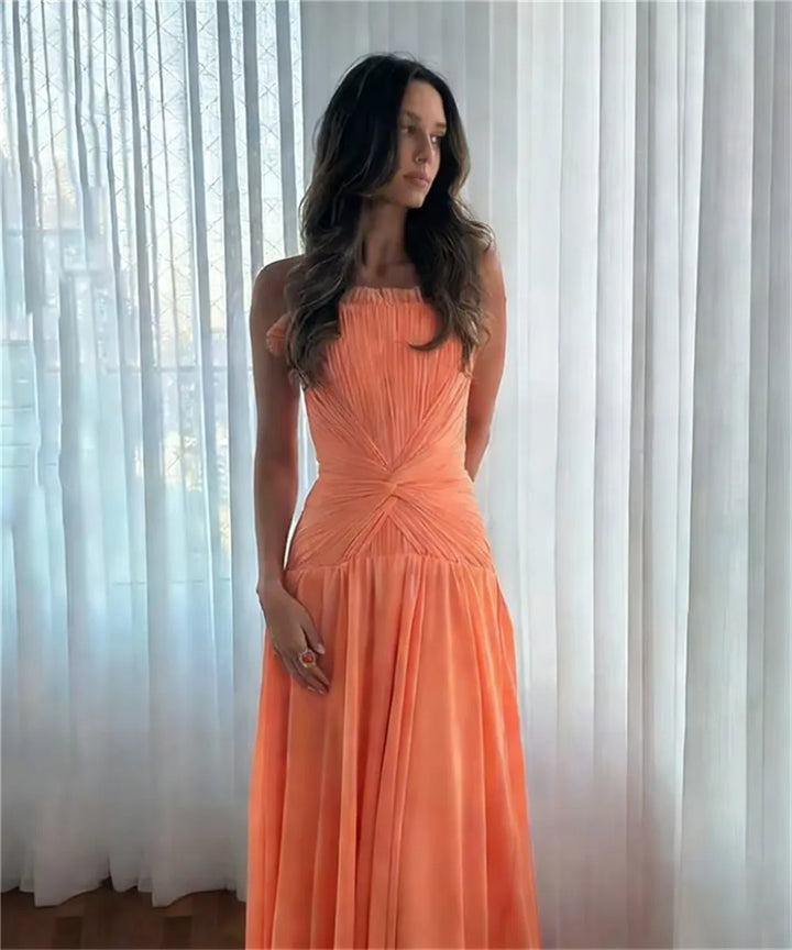 Valentina™ | Strapless Pleated Evening Gown