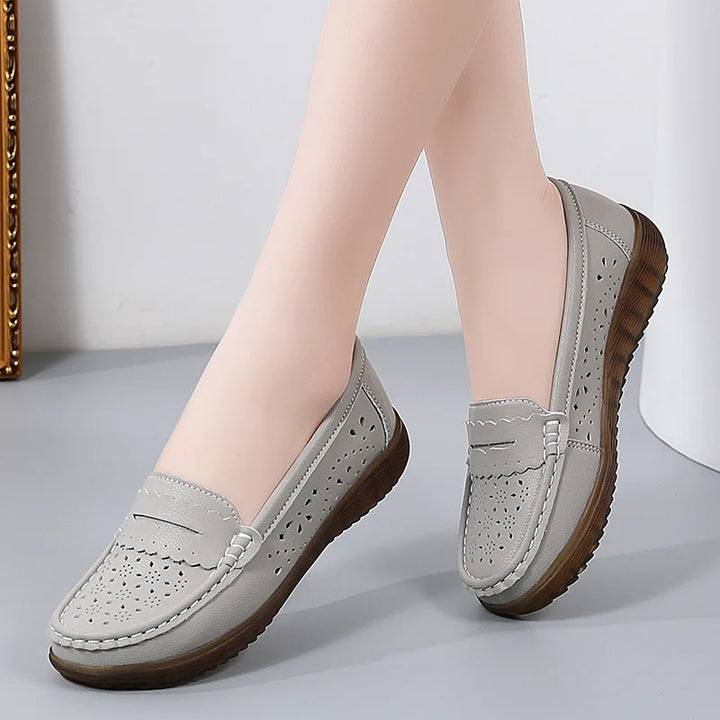 Elara™ | Soft Leather Casual Flat Loafer