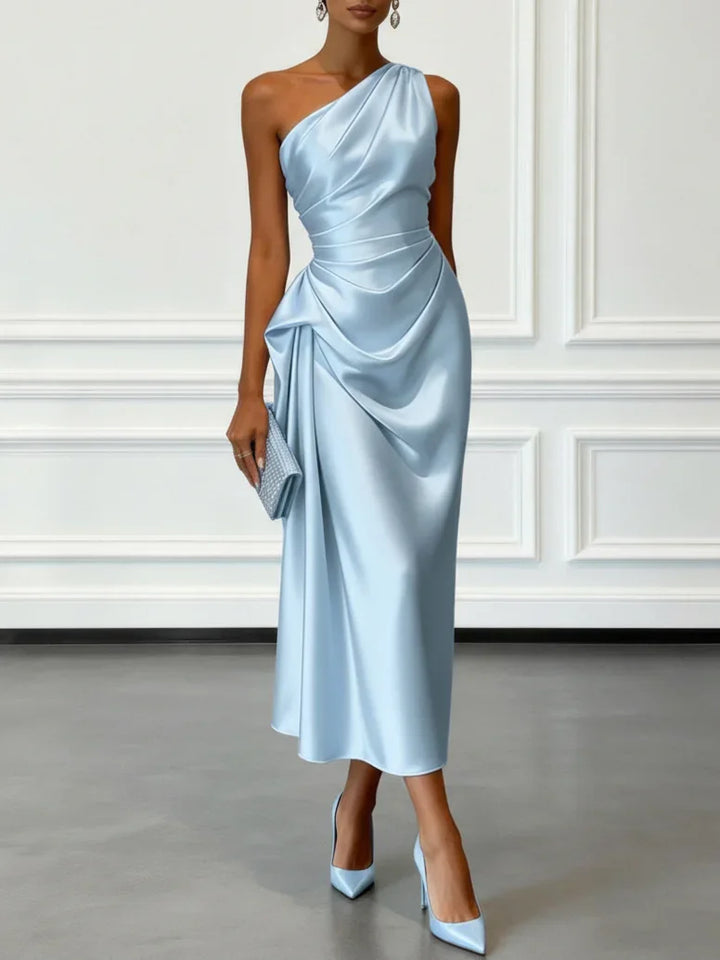 Séraphine™ | One-Shoulder Satin Ruched Gown