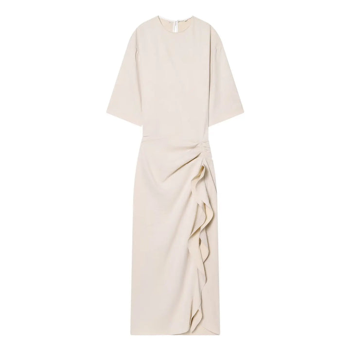 Cassandre™ | Pleated Button Waist Midi Dress