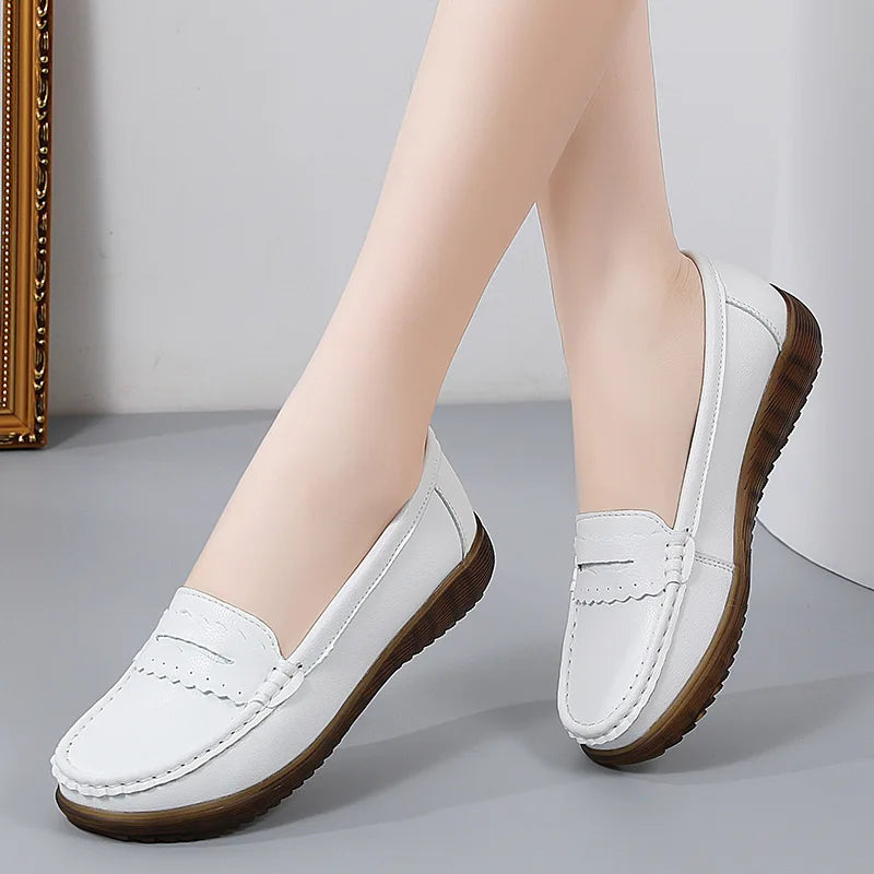 Elara™ | Soft Leather Casual Flat Loafer