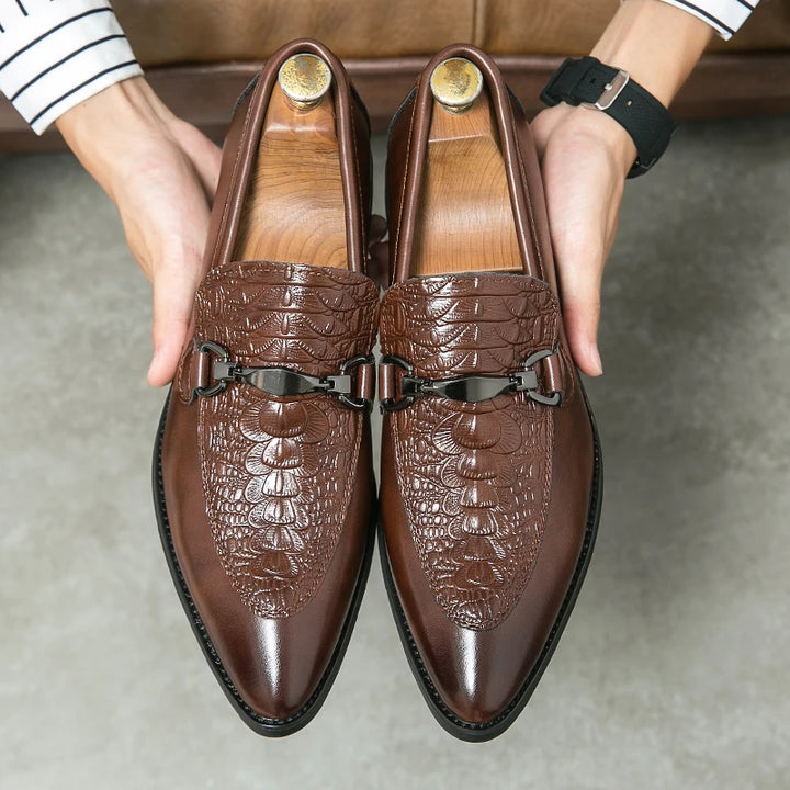 Rocco™ | Crocodile Pattern Driving Loafer