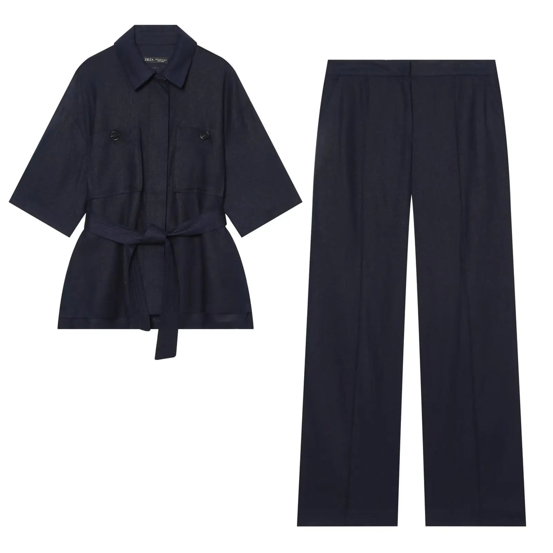 Isabelle™ | Belted Jacket Trouser Set