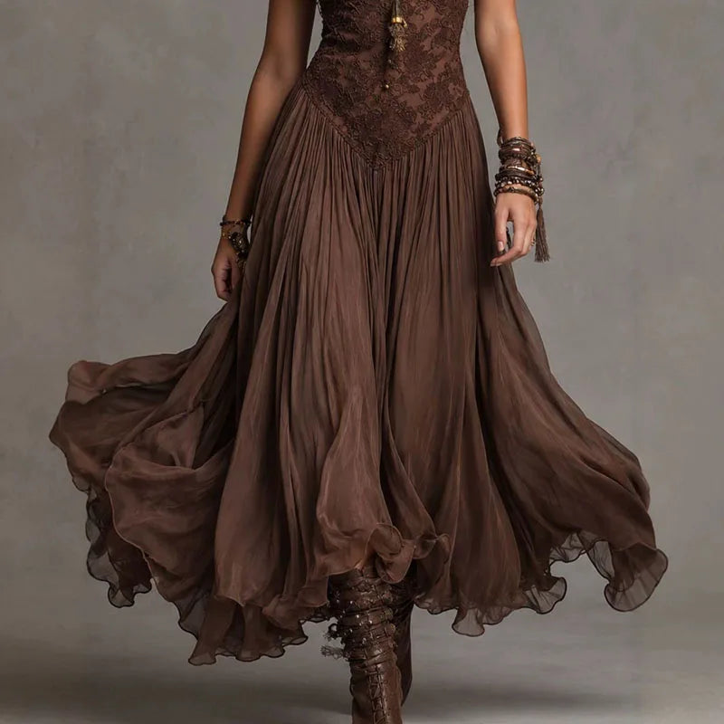 Séraphine™ | Vintage Lace Patchwork Maxi Dress