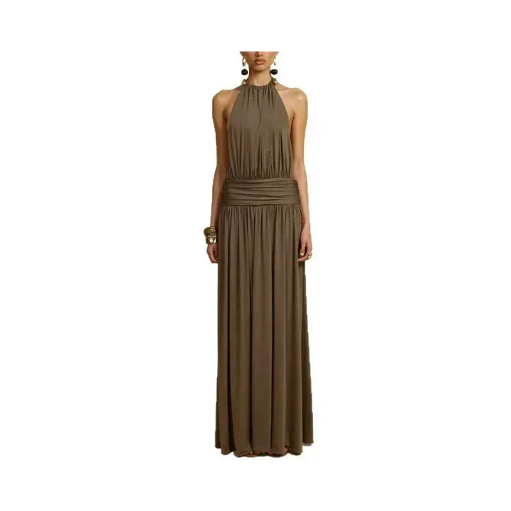 Aurore™ | Open-Back Pleated Evening Gown
