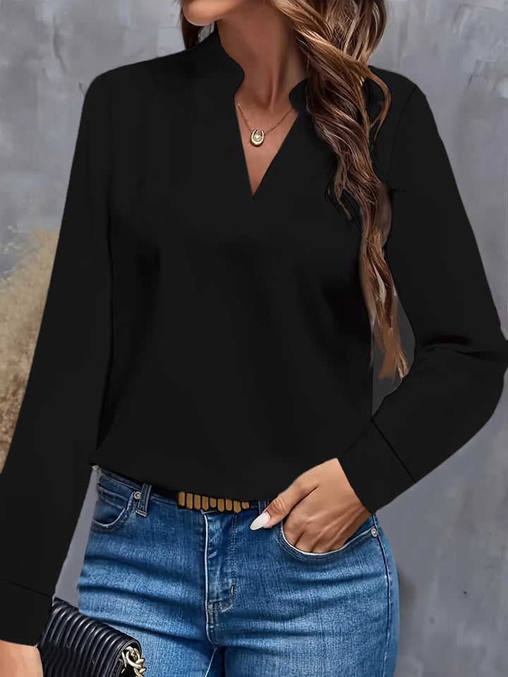 Clara™ | Flowy V-Neck Office Blouse