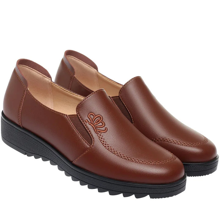 Selene™ | Embroidered Soft Leather Flat