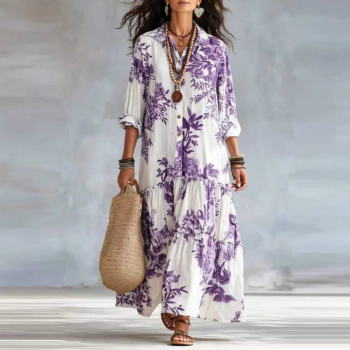 Noémie™ | Bohemian Button-Down Floral Maxi Dress