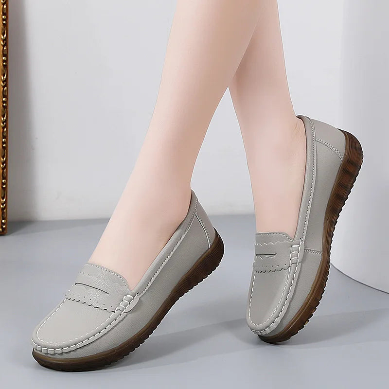 Elara™ | Soft Leather Casual Flat Loafer