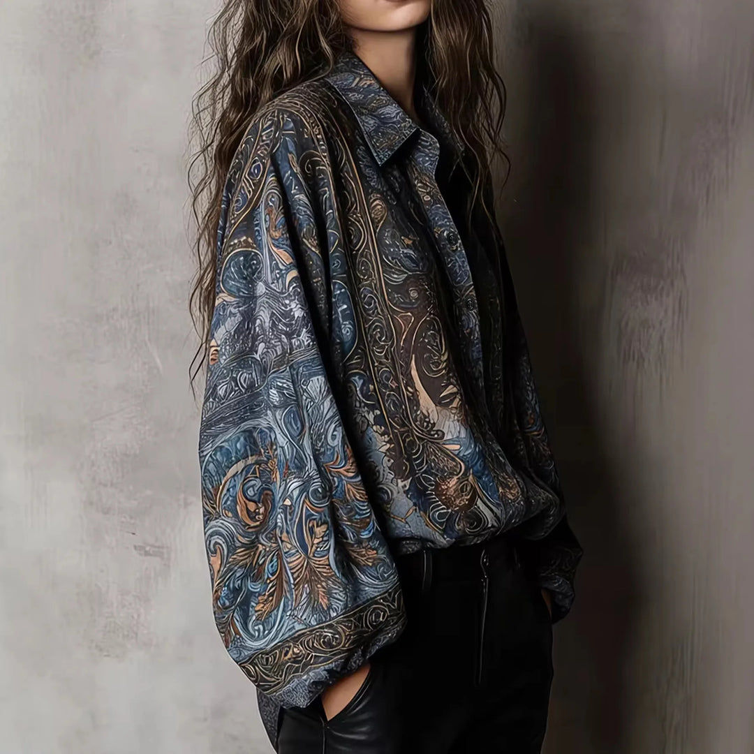 Siena™ | Printed V-Neck Boho Tunic Blouse