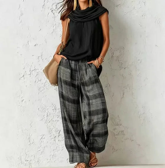 Camille™ | Linen-Blend Vest &amp;amp; Wide-Leg Pants Set