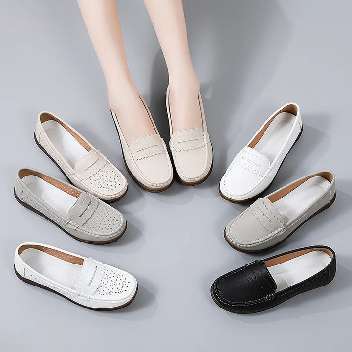 Elara™ | Soft Leather Casual Flat Loafer
