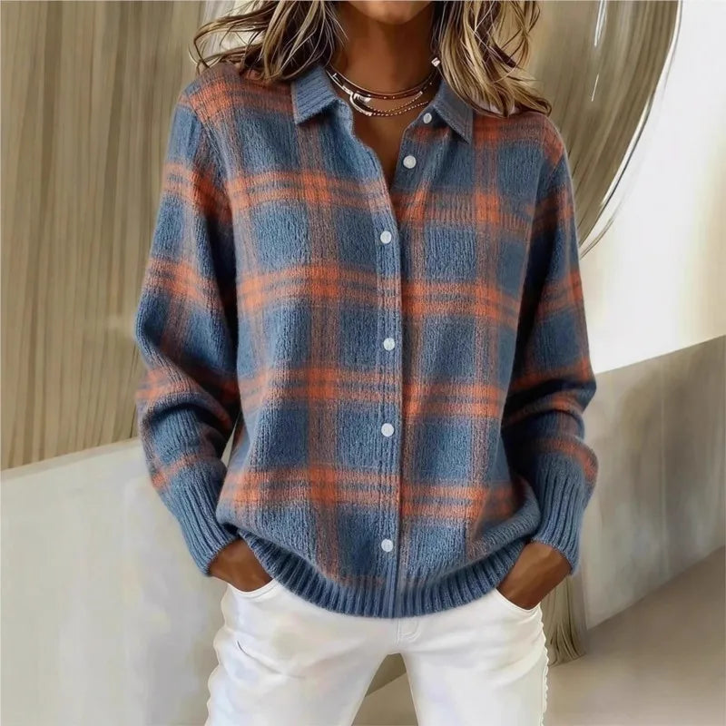 Salomé™ | Plaid Knit Cardigan