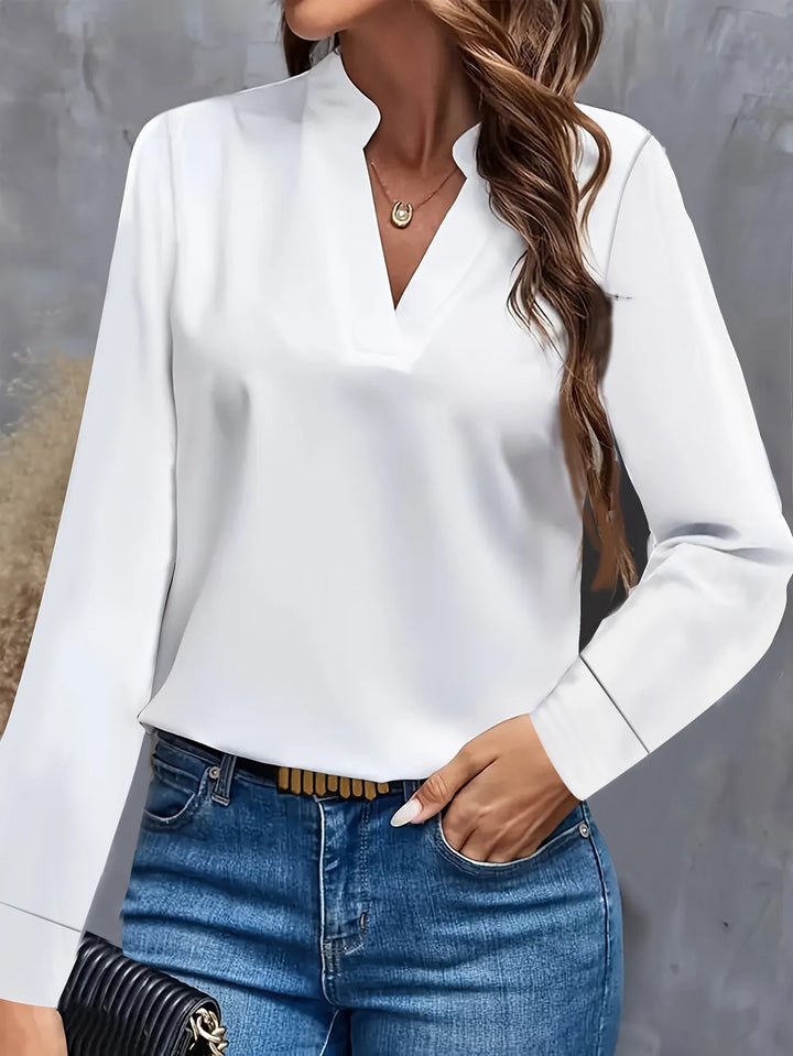Clara™ | Flowy V-Neck Office Blouse