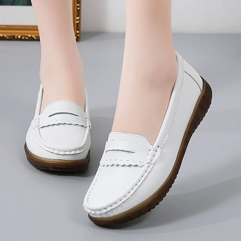 Elara™ | Soft Leather Casual Flat Loafer