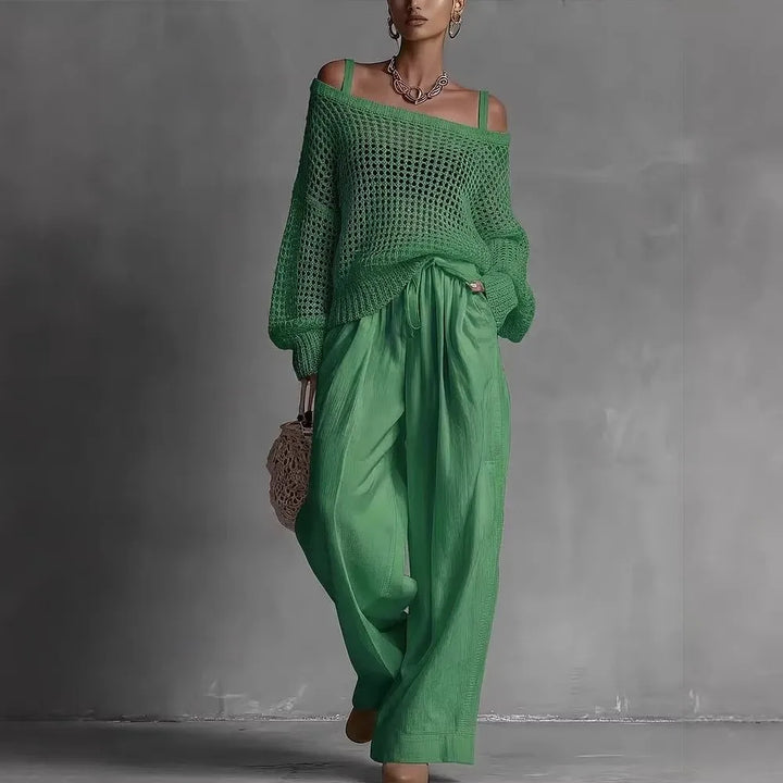 Véronique™ | Off-Shoulder Knit Two-Piece Set