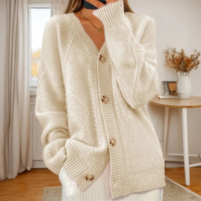 Hensley™ | V-Neck Button Knit Cardigan