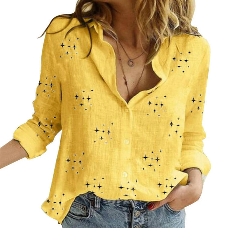 Beatrice™ | Casual Cotton Linen Lapel Blouse