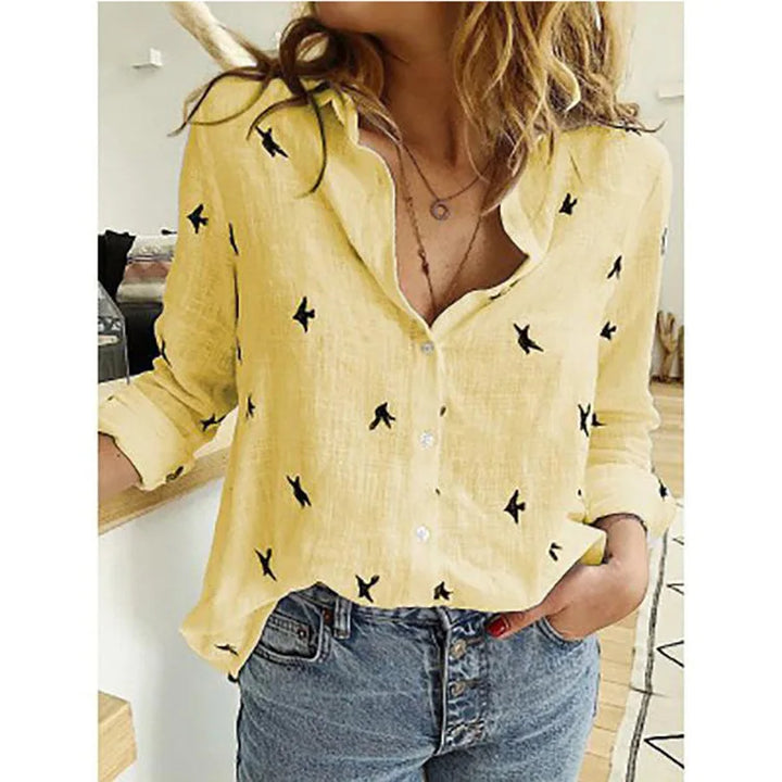 Beatrice™ | Casual Cotton Linen Lapel Blouse
