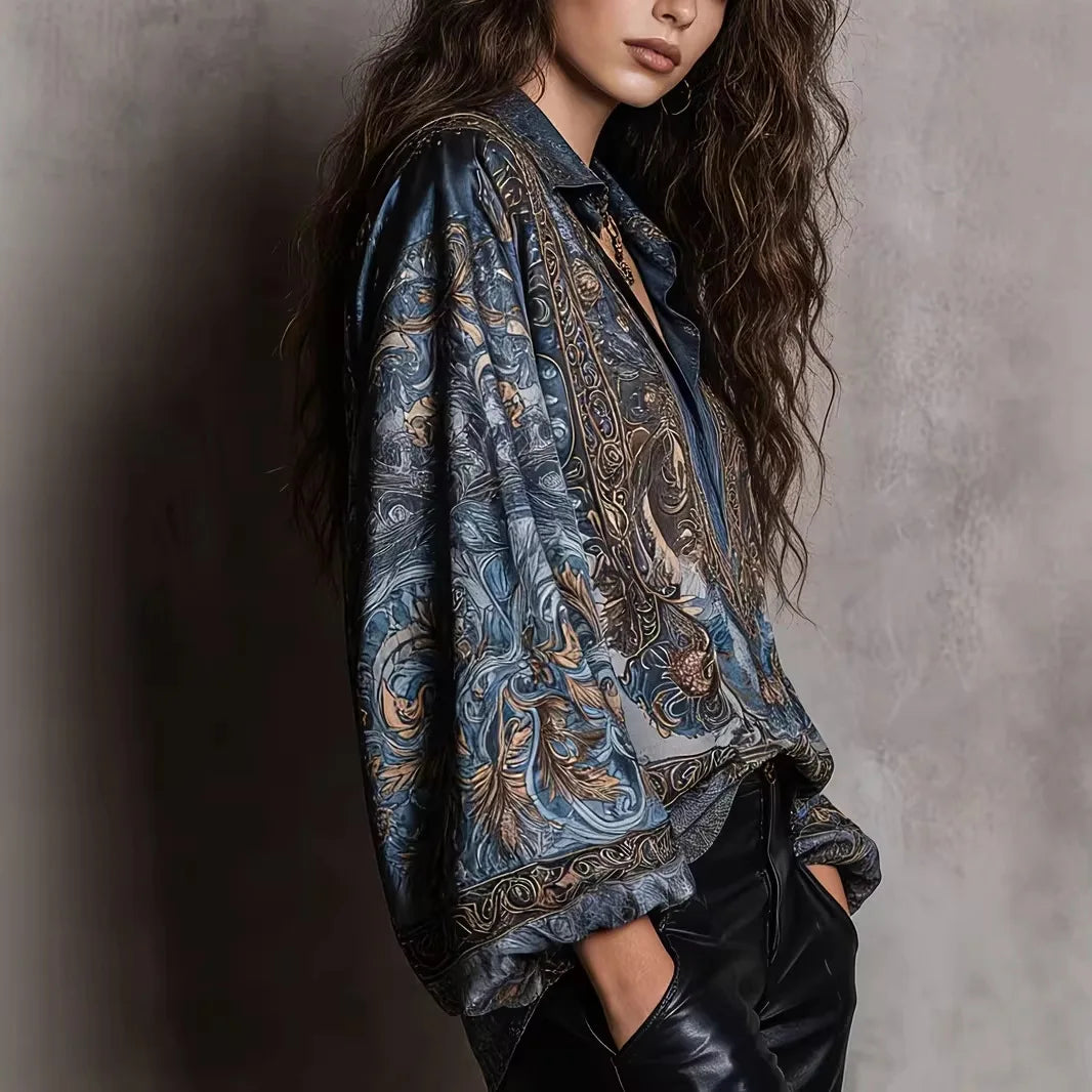 Siena™ | Printed V-Neck Boho Tunic Blouse