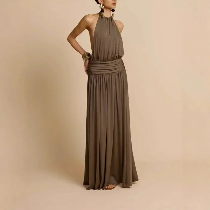 Aurore™ | Open-Back Pleated Evening Gown