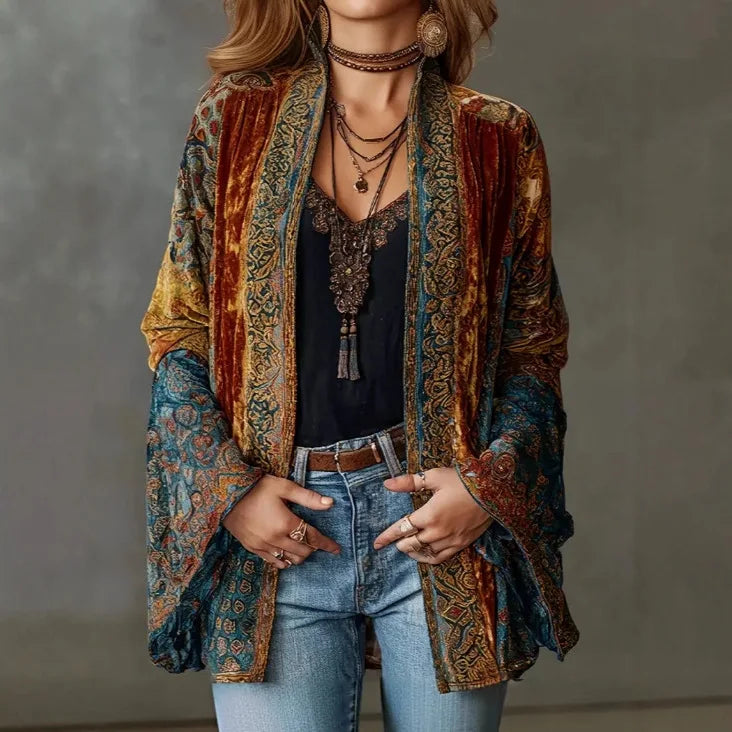 Léonie™ | Boho Embroidered Kimono Cardigan