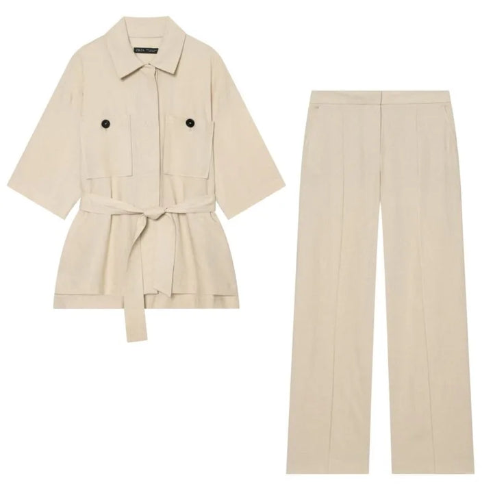 Isabelle™ | Belted Jacket Trouser Set