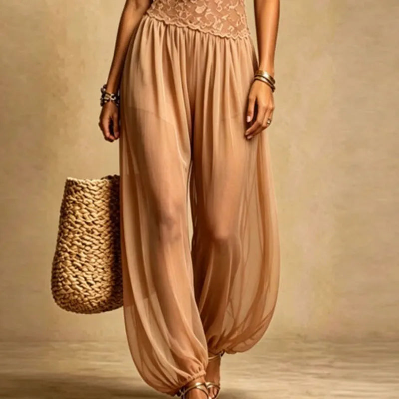 Corinne™ | Lace Halter Wide-Leg Jumpsuit