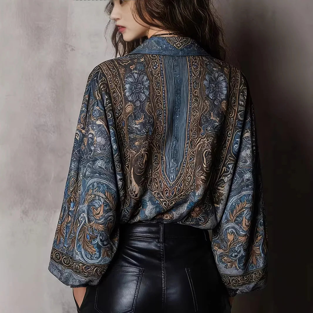 Siena™ | Printed V-Neck Boho Tunic Blouse