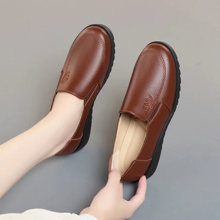 Selene™ | Embroidered Soft Leather Flat