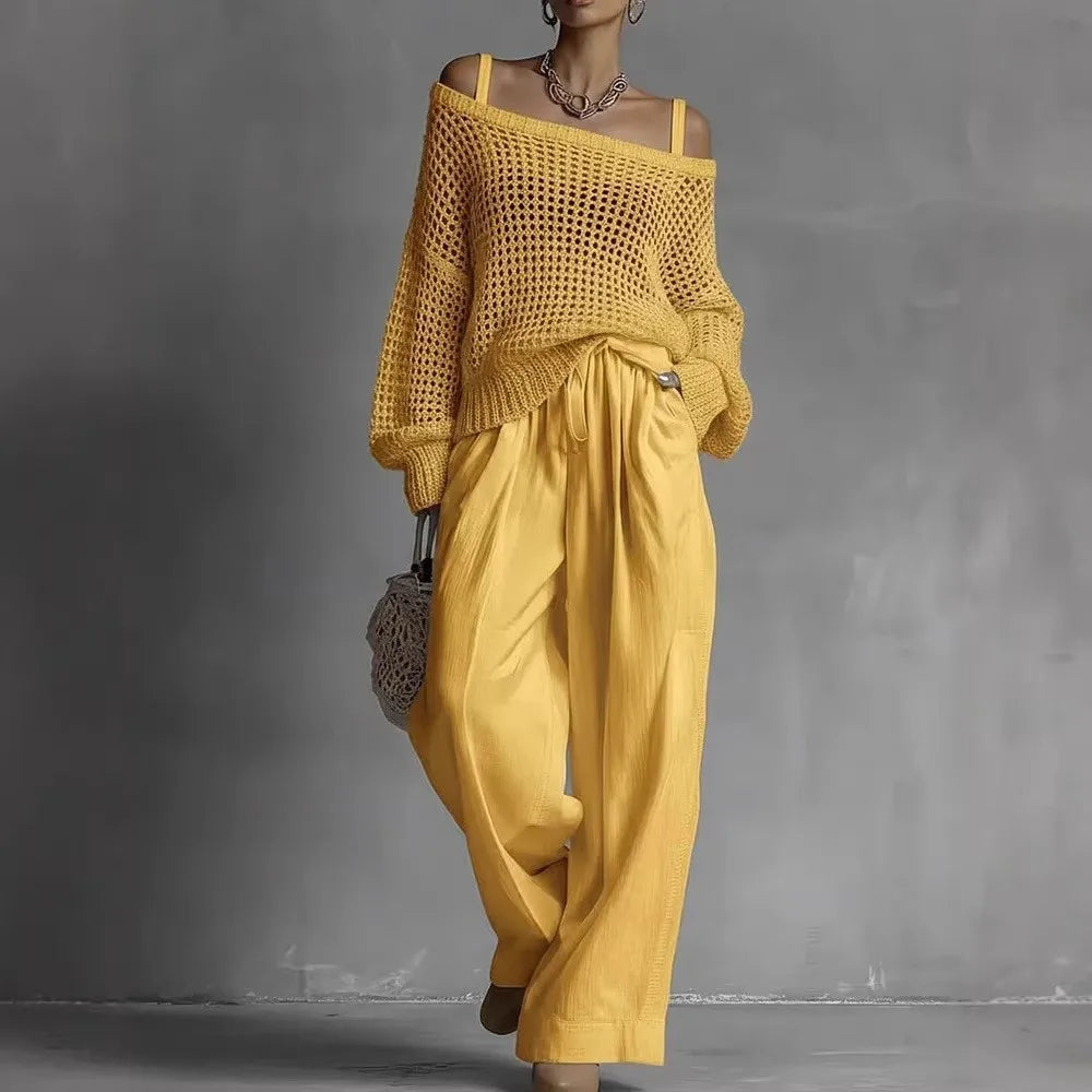 Véronique™ | Off-Shoulder Knit Two-Piece Set