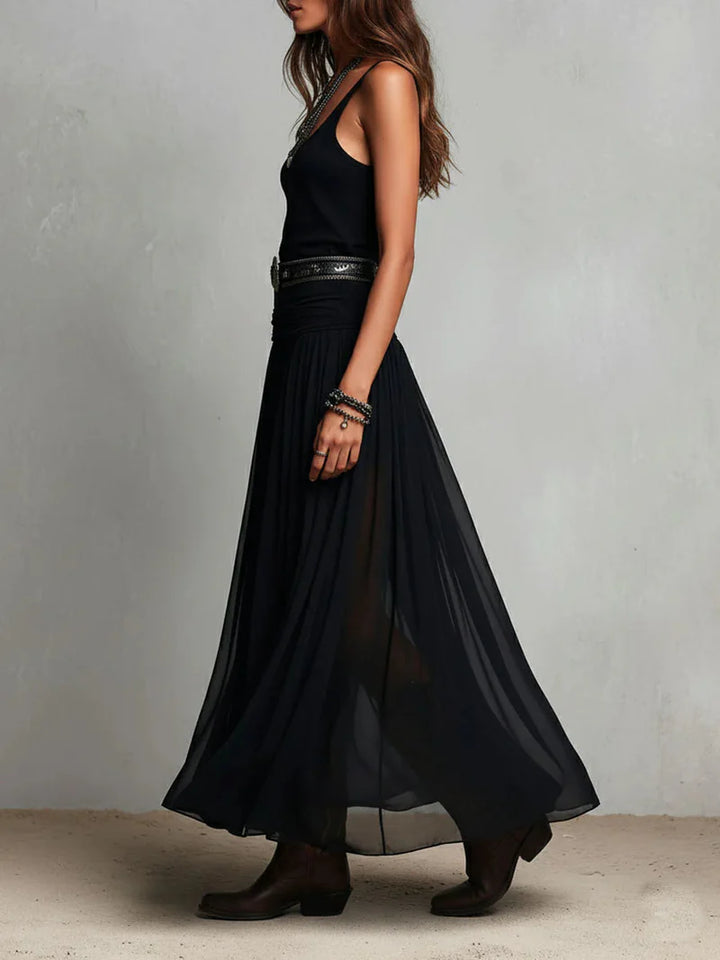 Adrienne™ | Boho Belt-Detail Tank Maxi Dress