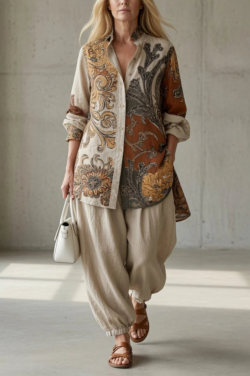 Tara™ | Vintage Print Shirt Set