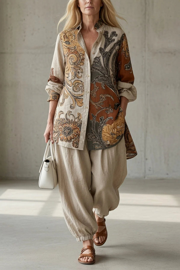 Tara™ | Vintage Print Shirt Set