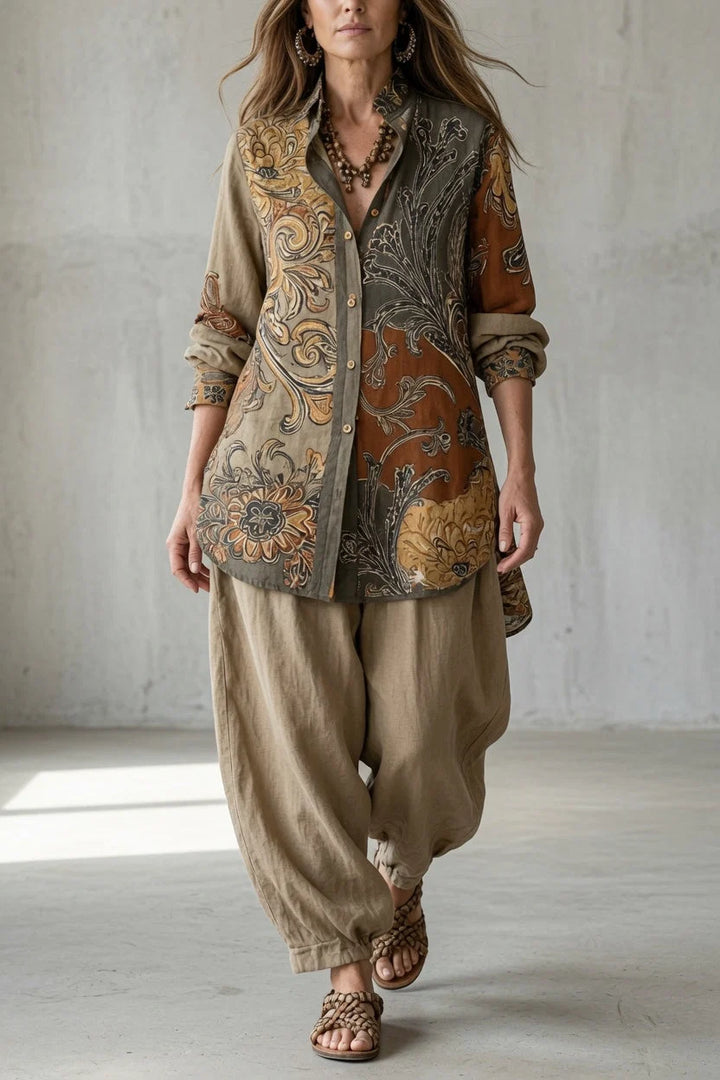 Tara™ | Vintage Print Shirt Set