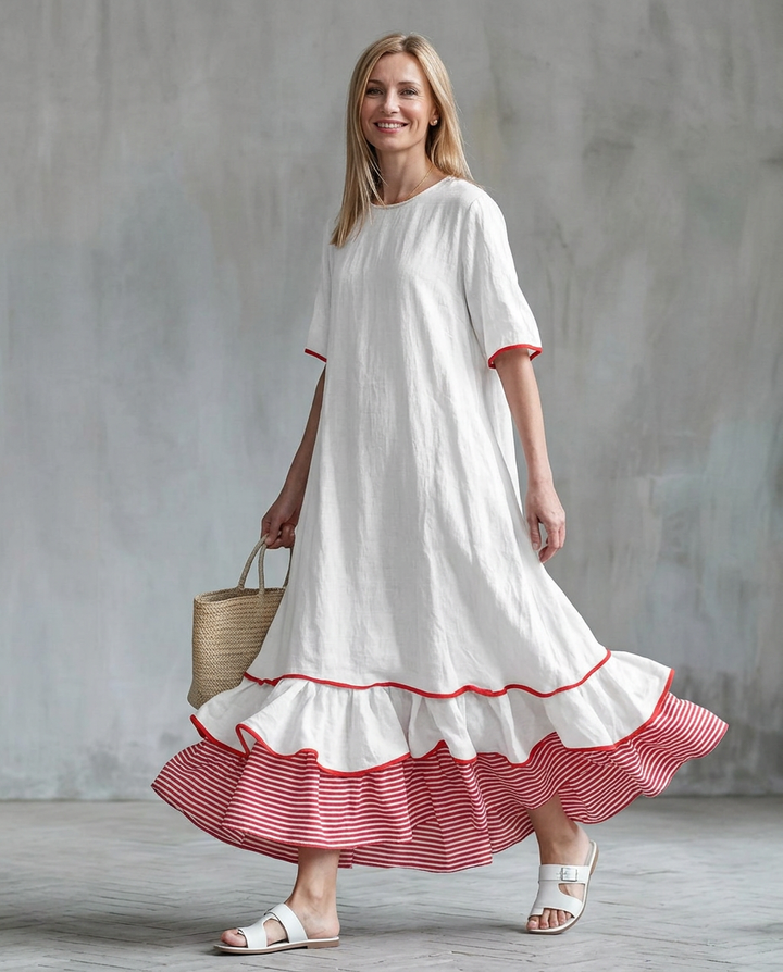 Cosette™ | Ruffle-Hem Empire Midi Dress