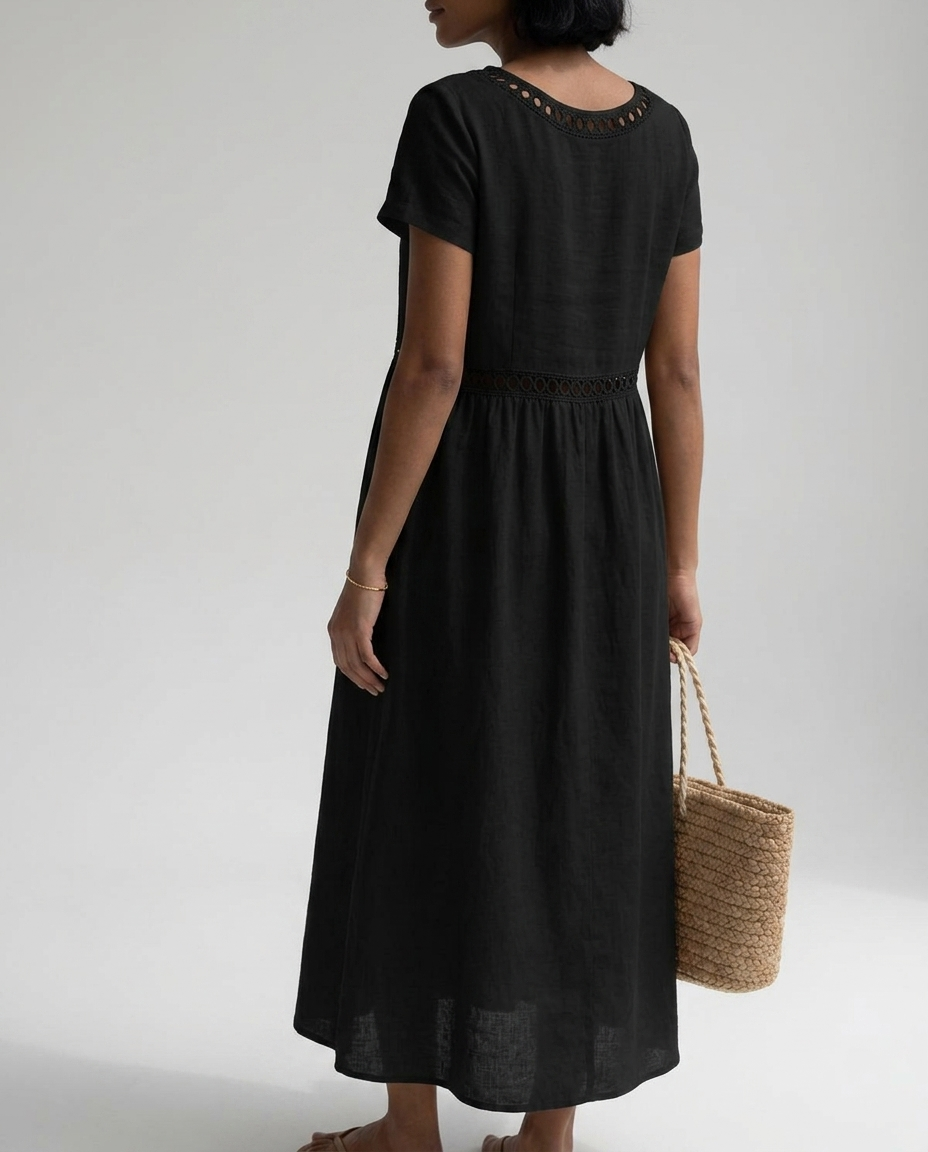 Estelle™ | Floral Lace-Hem A-Line Dress