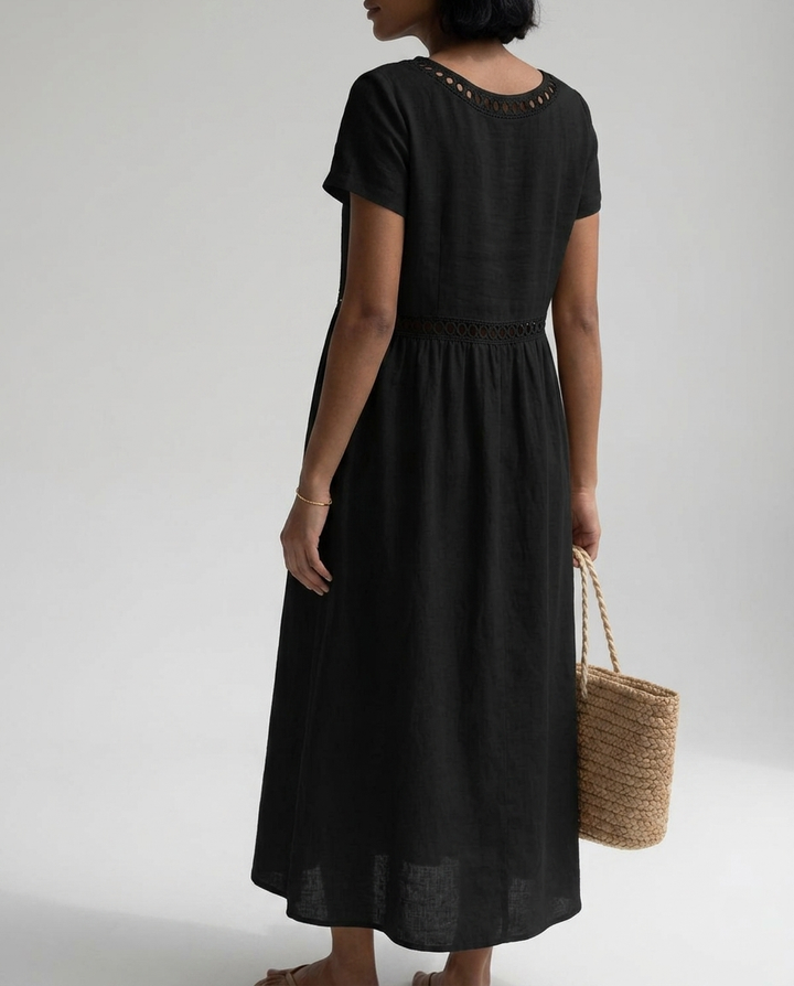 Estelle™ | Floral Lace-Hem A-Line Dress