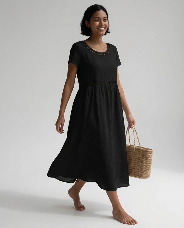 Estelle™ | Floral Lace-Hem A-Line Dress