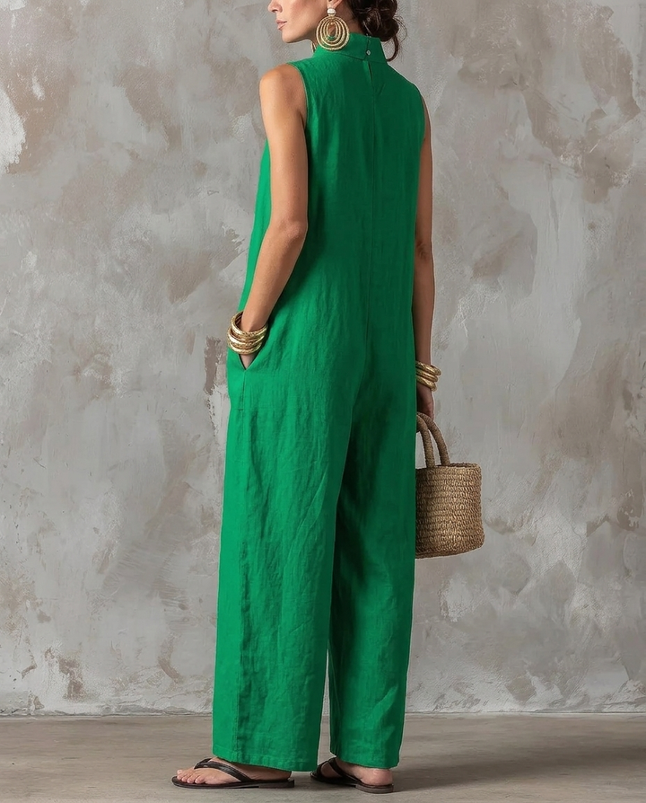 Romy™ | Sleeveless Button-Front Jumpsuit