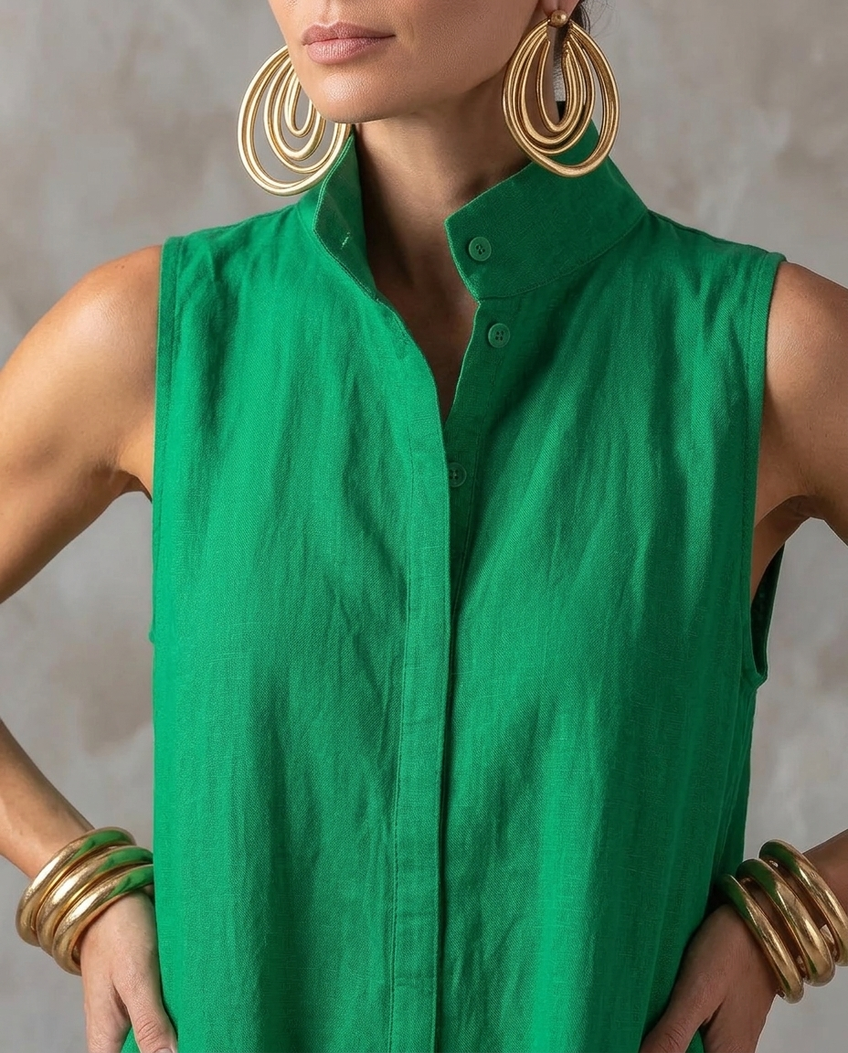 Romy™ | Sleeveless Button-Front Jumpsuit