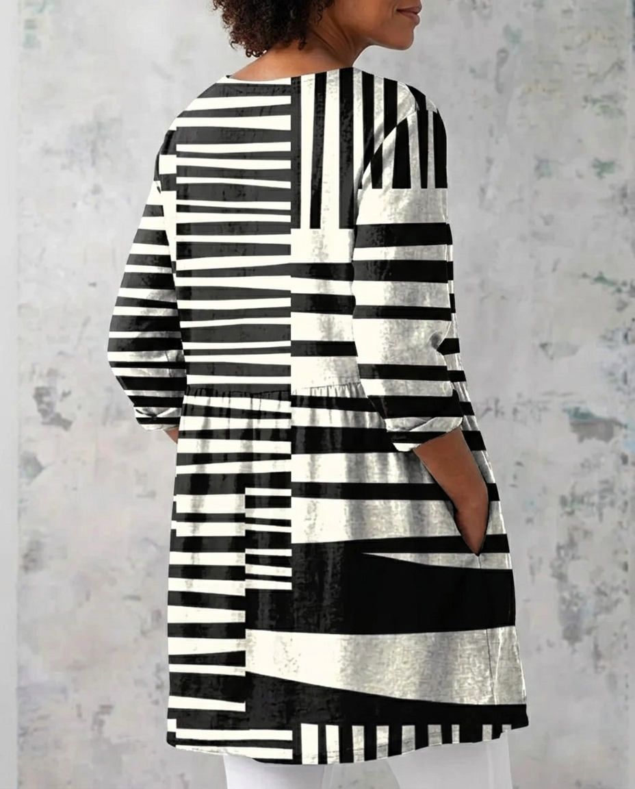 Simone™ | V-Neck Vertical Striped Tunic